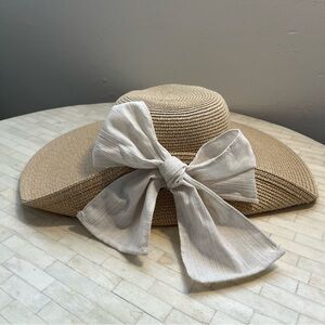 San Diego Hat Company Tan Hat with White Bow